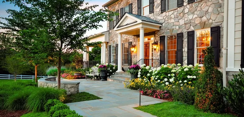 house entrance landscaping